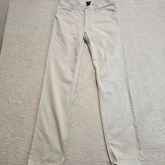 NEW H & M Men's Beige Button-fly Jeans Size 33x32 Streetwear - Picture 1 of 11